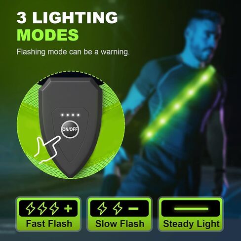 Meokkaebi Night Walking Safety Gear,Refllective Running Gear,High-Visibility Reflective Vest for Walking,Dogs Walking and Running at Night-Up to 10 hrs on USB-C Rechargeable Battery with Display in Kuwait