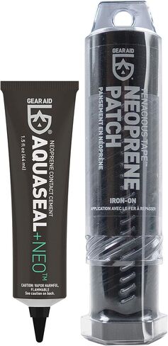 GEAR AID Wetsuit Repair Kit with Neoprene Patch, Fix Seams and Tears, Black, 6" x 10" in Kuwait