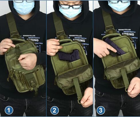 DegeTMVe المزدوج مسدس الحافظة حقيبة صدر للرجال أخفى حمل الرافعة Crossbody التكتيكية المدى بندقية قابلة للتحويل على ظهره اطلاق النار الصيد in Kuwait