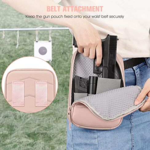 FINPAC Concealed Carry Gun Pouch, Soft Pistol Case Fanny Pack Waist Belt Firearm Bag with Holster for Handgun, Air Gun, Men, Women in Kuwait