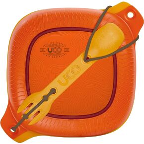 UCO 4-Piece Camping Mess Kit with Bowl, Plate and 3-in-1 Spork Utensil Set