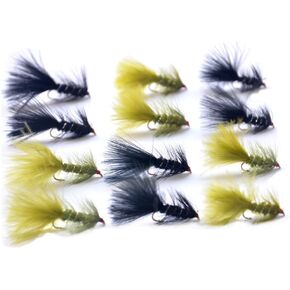 Outdoor Planet 12 Pieces Top Rating Dry/Nymph/Streamer Fly Fishing Flies Trout Fly Assortment in Saudi Arabia