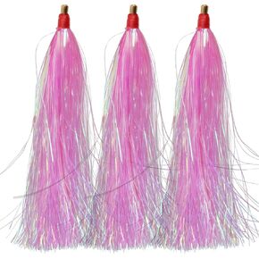 Bucktail Teasers Saltwater Mylar Fishing Skirts Flash Fishing Teaser Tail Flounder Rigs for Saltwater Plugs Fishing Lures in Saudi Arabia