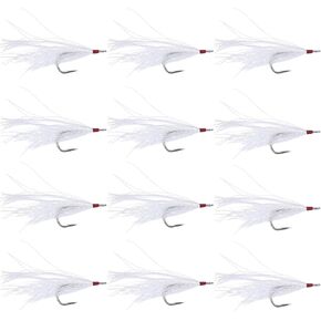 Bucktail Teasers 12-Pack – Saltwater Fishing Lures with Mylar Flash, 5/0 Hook, for Striped Bass, Fluke, Flounder & Sea Bass in Saudi Arabia