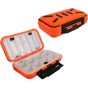 Goture Small Tackle Box,Waterproof Fishing Lure Boxes, 2 sided adjustable Small Plastic Case Small Box Storage Containers Black SMALL 6.69'' X 4.33'' X 1.81''