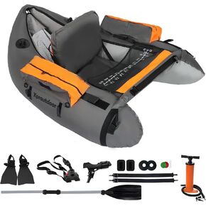 Xproutdoor Fishing Float Tube with Adjustable Backpack Straps, Storage Pockets, Fish Ruler, Fly Fishing Boat with Pump, Oar, Rod Holder and Mount, Fins, 350LBS Load Bearing Capacity, FT003 in Saudi Arabia