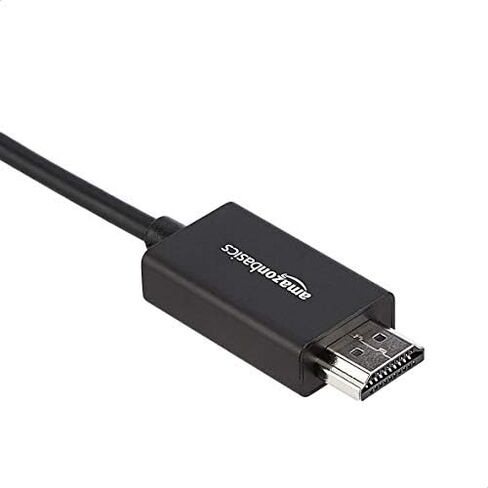 Amazon Basics Premium Aluminum USB-C (Source) to HDMI (Display) Cable Adapter (Thunderbolt 3 Compatible) 4K@60Hz, 3-Foot, Black in Saudi Arabia