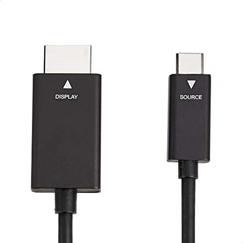 Amazon Basics Premium Aluminum USB-C (Source) to HDMI (Display) Cable Adapter (Thunderbolt 3 Compatible) 4K@60Hz, 3-Foot, Black in Saudi Arabia