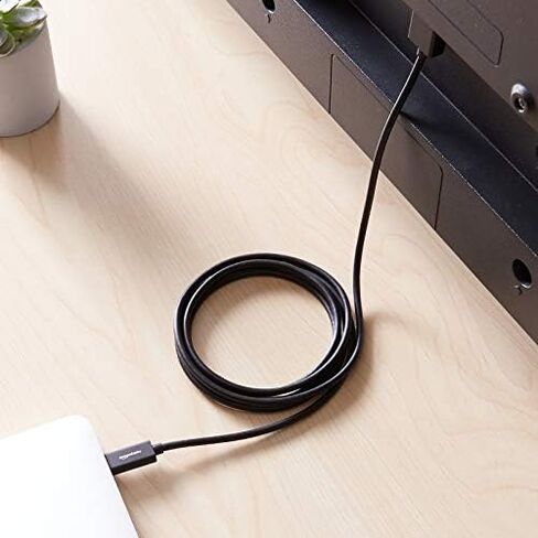 Amazon Basics Premium Aluminum USB-C (Source) to HDMI (Display) Cable Adapter (Thunderbolt 3 Compatible) 4K@60Hz, 3-Foot, Black in Saudi Arabia