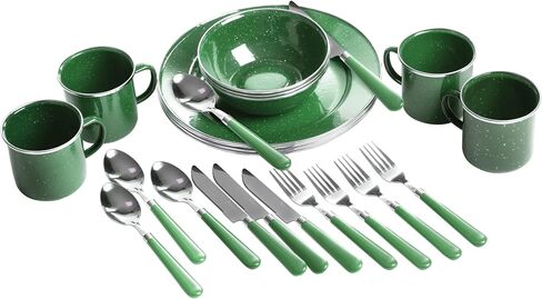 Stansport 24-Piece Enamel Camping Tableware Set in Saudi Arabia