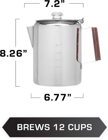 COLETTI Bozeman Percolator Coffee Pot — NO Aluminum or Plastic [9 cup] in Kuwait