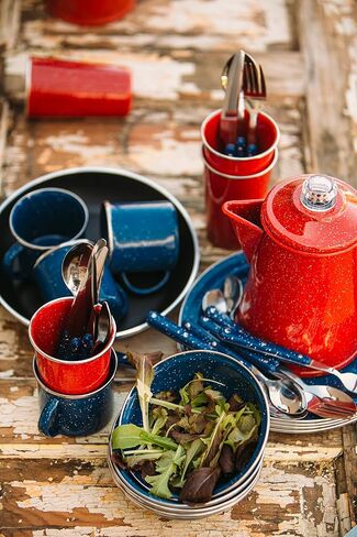 GSI Outdoors Percolator Coffee Pot | Enamelware Campfire Coffee Boiler Kettle for Outdoor Camping Cookware, Cabin, RV, Kitchen, Hunting & Backpacking in Kuwait