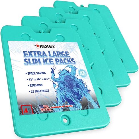 Kona XXL Ice Packs for Coolers – 2 lb Reusable Slim Freezer Packs, Long-Lasting Dry Ice Alternative for Cooler Bags, 13×10 Inch, Fast Freeze (-5 °C), Available in Multiple Pack Quantities in Kuwait
