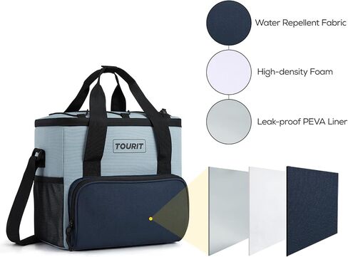 TOURIT Small Soft Cooler Bag Insulated, 24/35/46-Can Lunch Cooler Bag, Ice Chest, 14.6/24/32L Leakproof & Portable Coolers for Picnic, Beach, Camping, Work, Travel, Trip in Kuwait