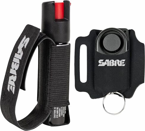 SABRE Runner Pepper Gel, Maximum Police Strength OC Spray, Reflective Hand Strap for Easy Carry & Quick Access, 35 Bursts, Secure & Easy to Use Safety, Optional Clip-On Alarm & LED Armband Combos in Kuwait