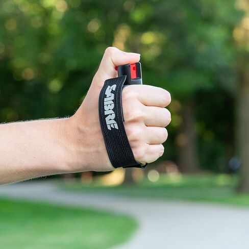 جل الفلفل SABER Runner، رذاذ OC بقوة الشرطة القصوى، حزام يد عاكس لسهولة الحمل والوصول السريع، 35 طلقة، آمن وسهل الاستخدام، إنذار اختياري ومجموعات شارة LED in Kuwait