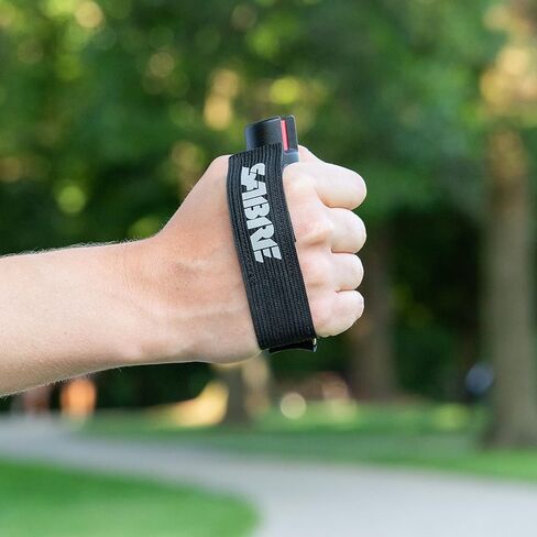 جل الفلفل SABER Runner، رذاذ OC بقوة الشرطة القصوى، حزام يد عاكس لسهولة الحمل والوصول السريع، 35 طلقة، آمن وسهل الاستخدام، إنذار اختياري ومجموعات شارة LED in Kuwait