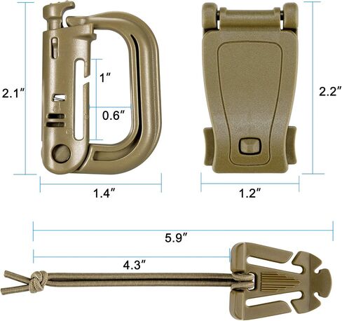 BOOSTEADY 36PCS Attachments for Tactical Backpack Vest Belt,D-Ring Grimloc Locking Gear Clip, Web Dominator Elastic Strings, Strap Management Tool Buckle,Hydration Tube Clips,Key Ring,MOLLE Bag in Saudi Arabia