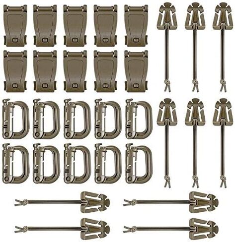 BOOSTEADY 36PCS Attachments for Tactical Backpack Vest Belt,D-Ring Grimloc Locking Gear Clip, Web Dominator Elastic Strings, Strap Management Tool Buckle,Hydration Tube Clips,Key Ring,MOLLE Bag in Saudi Arabia