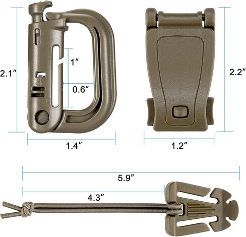 BOOSTEADY 36PCS Attachments for Tactical Backpack Vest Belt,D-Ring Grimloc Locking Gear Clip, Web Dominator Elastic Strings, Strap Management Tool Buckle,Hydration Tube Clips,Key Ring,MOLLE Bag in Saudi Arabia