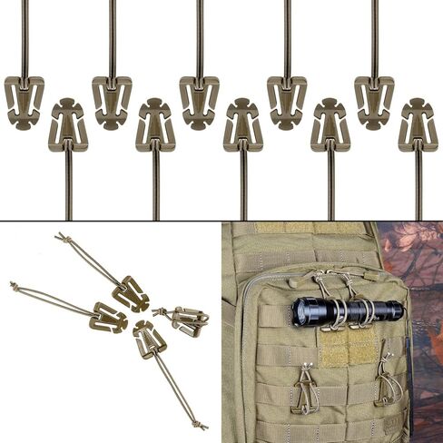 BOOSTEADY 36PCS Attachments for Tactical Backpack Vest Belt,D-Ring Grimloc Locking Gear Clip, Web Dominator Elastic Strings, Strap Management Tool Buckle,Hydration Tube Clips,Key Ring,MOLLE Bag in Kuwait