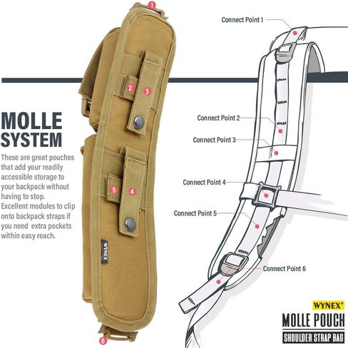 WYNEX Tactical Molle Accessory Pouch, Backpack Shoulder Strap Bag Shoulder Tape Additional Bag Multifunctional Hunting Tools Pouch in Kuwait