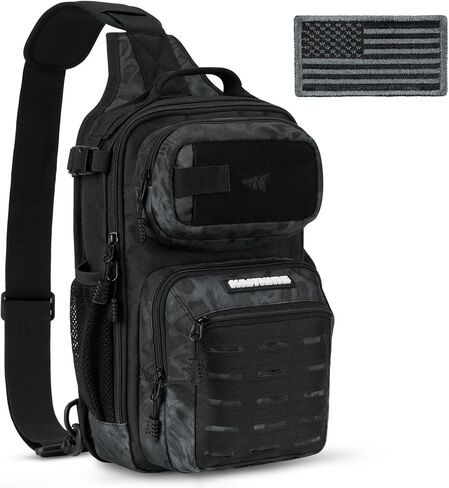 KastKing Blowbak Fishing Sling Bag, Fishing Backpack with Rod Holder | Fishing Bag Storge Fishing Gear, Gift for Men, Molle System, Water-Resistant Material in Kuwait