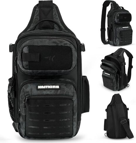 KastKing Blowbak Fishing Sling Bag, Fishing Backpack with Rod Holder | Fishing Bag Storge Fishing Gear, Gift for Men, Molle System, Water-Resistant Material in Kuwait