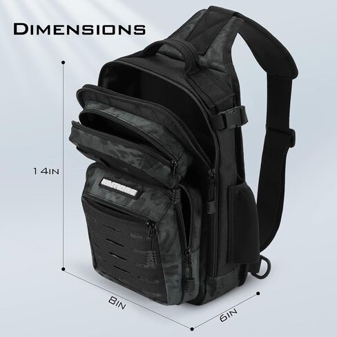 KastKing Blowbak Fishing Sling Bag, Fishing Backpack with Rod Holder | Fishing Bag Storge Fishing Gear, Gift for Men, Molle System, Water-Resistant Material in Kuwait