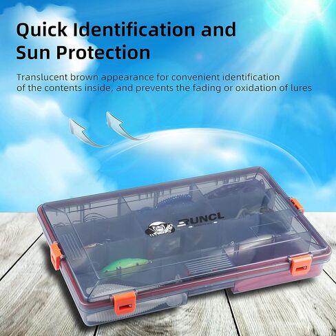 صندوق أدوات صيد السمك من RUNCL، مخبأ محكم مقاوم للماء، صندوق معالجة صينية 3600/3700 ​​مع فواصل قابلة للتعديل، منظم تخزين بلاستيكي (4 قطع 3600) in Kuwait