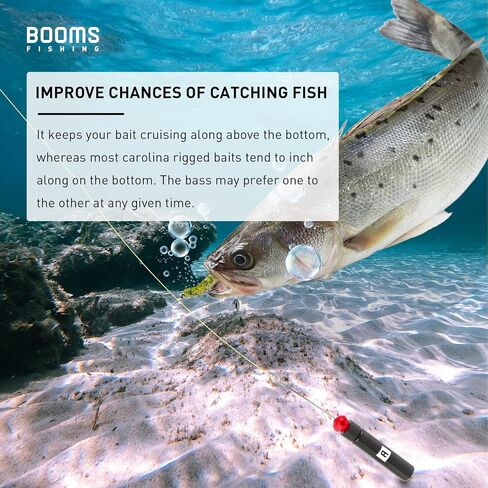 Booms Fishing CRR Carolina Ready Rigs for Bass Fishing Saltwater, 5pcs Brass Pre-Rigged Kit, Fishing Weights Bullet Weights Keeper, 4 Sizes 1/4oz 1/2oz 3/4oz 1oz in Saudi Arabia