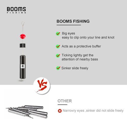 Booms Fishing CRR Carolina Ready Rigs for Bass Fishing Saltwater, 5pcs Brass Pre-Rigged Kit, Fishing Weights Bullet Weights Keeper, 4 Sizes 1/4oz 1/2oz 3/4oz 1oz in Saudi Arabia