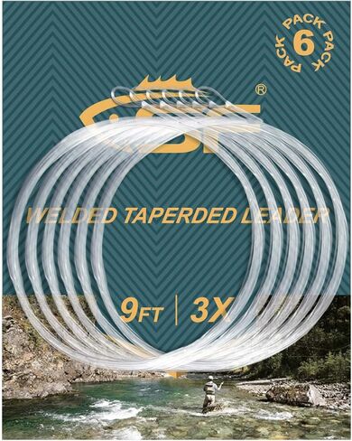 SF Pre-Tied Loop Fly Fishing Tapered Leader Nylon Clear Trout Freshwater Saltwater Bonefish Permit Bass Salmon Steelhead 7.5FT 9FT 10FT 12FT 15FT 0X 1X 2X 3X 4X 5X 6X 7X in Saudi Arabia