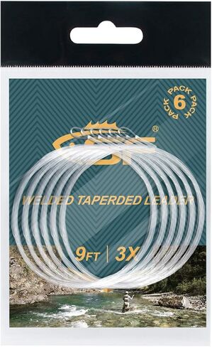 SF Pre-Tied Loop Fly Fishing Tapered Leader Nylon Clear Trout Freshwater Saltwater Bonefish Permit Bass Salmon Steelhead 7.5FT 9FT 10FT 12FT 15FT 0X 1X 2X 3X 4X 5X 6X 7X in Saudi Arabia