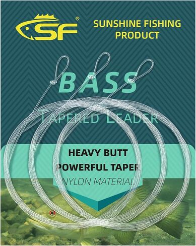 SF Pre-Tied Loop Fly Fishing Tapered Leader Nylon Clear Trout Freshwater Saltwater Bonefish Permit Bass Salmon Steelhead 7.5FT 9FT 10FT 12FT 15FT 0X 1X 2X 3X 4X 5X 6X 7X in Saudi Arabia
