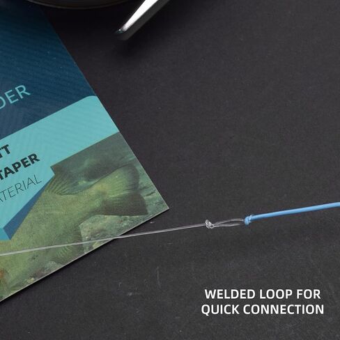 SF Pre-Tied Loop Fly Fishing Tapered Leader Nylon Clear Trout Freshwater Saltwater Bonefish Permit Bass Salmon Steelhead 7.5FT 9FT 10FT 12FT 15FT 0X 1X 2X 3X 4X 5X 6X 7X in Saudi Arabia
