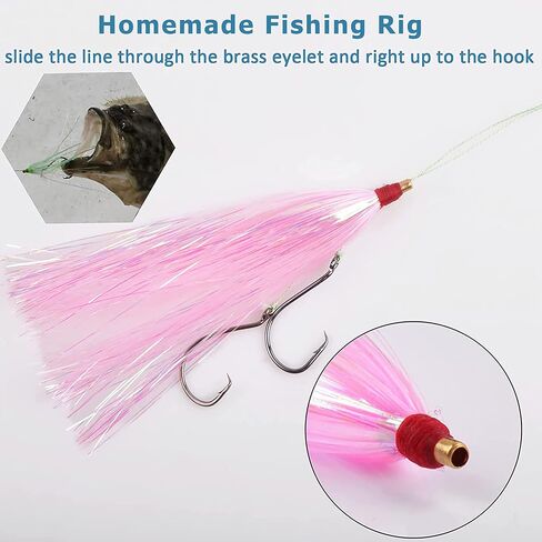 Bucktail Teasers Saltwater Mylar Fishing Skirts Flash Fishing Teaser Tail Flounder Rigs for Saltwater Plugs Fishing Lures in Kuwait