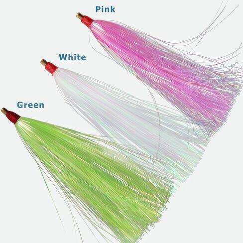 Bucktail Teasers Saltwater Mylar Fishing Skirts Flash Fishing Teaser Tail Flounder Rigs for Saltwater Plugs Fishing Lures in Kuwait