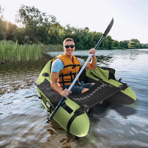 Fishing Float Tube with Adjustable Backpack Straps, Storage Pockets, Fish Ruler, Fly Fishing Boat with Pump, Oar, Rod Holder and Mount, Fins, 350LBS Load Bearing Capacity, FT003 in Saudi Arabia