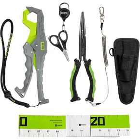 Booms Fishing TK1U 4pcs Fishing Tool Kit, Needle Nose Fishing Pliers Saltwater, Fish Lip Gripper, Fishing Scissors with Retractor, Adhesive Fish Ruler, Fishing Gifts for Men, Ice Fishing Accessories in Saudi Arabia