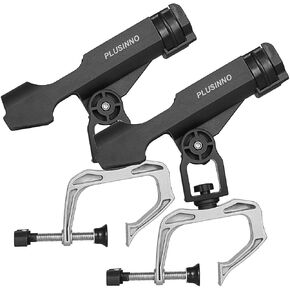 PLUSINNO Rod Holders for Fishing Boat Adjustable Pole Rod Holder | Universal Fit Most Fishing Rod, with Rod Protective Strap, Large Clamp Opening 360°, Horizontal Vertical Compatible in Saudi Arabia