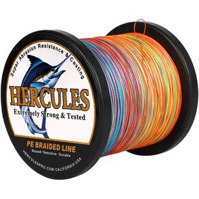 HERCULES Cost-Effective Super Cast 8 Strands Braided Fishing Line 10LB to 300LB Test for Salt-Water,109/328/547/1094 Yards(100M/300M/500M/1000M),Diam.#0.12MM-1.2MM,Hi-Grade Performance,Variety Colors in Saudi Arabia