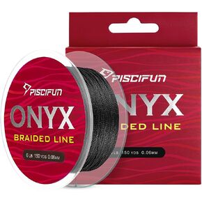 Piscifun Onyx Braided Fishing Line, Superline Abrasion Resistant Braided Lines, Zero Stretch Super Strong, Low Memory, Fast Water Cutting PE Fishing Lines, 6lb-150lb