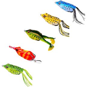Frog Lure, Mouse Lure, Trout Fishing Lure Kit, Topwater Freshwater Saltwater, Realistic Frog, Soft Bait for Bass…