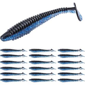 RUNCL Swimbaits Paddle 10/20/30/40PCS, 5/4/3/2 Inchs Paddle Tail, Soft Lure for Trout Crappie Bass, Durable Plastic Bait Swimmer for Saltwater/Freshwater, Fishing Lover's Gift in Saudi Arabia
