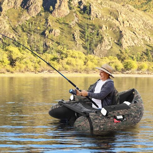 PEXMOR Inflatable Fishing Float Tube,350LBS Capacity, with Storage Pockets and Comfortable Padded Seat,Adjustable Shoulder Straps and Carry Bag, for River Lake Fishing,bass Fly Fishing in Saudi Arabia