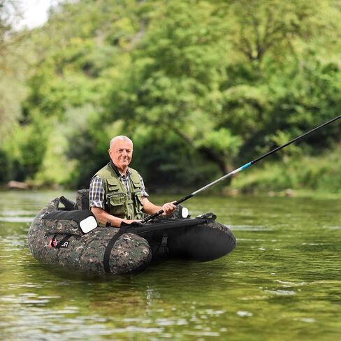 PEXMOR Inflatable Fishing Float Tube,350LBS Capacity, with Storage Pockets and Comfortable Padded Seat,Adjustable Shoulder Straps and Carry Bag, for River Lake Fishing,bass Fly Fishing in Saudi Arabia