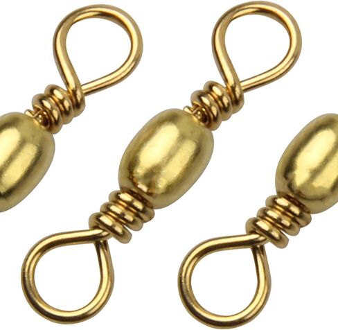 100pcs Barrel Swivels Fishing Saltwater Freshwater Fishing Tackle Line Connector Solid Ring Fishing Swivels High Strength Catfish Terminal Tackle Accessories in Saudi Arabia