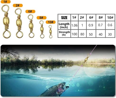 100pcs Barrel Swivels Fishing Saltwater Freshwater Fishing Tackle Line Connector Solid Ring Fishing Swivels High Strength Catfish Terminal Tackle Accessories in Saudi Arabia