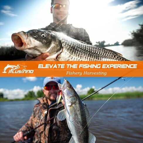 PLUSINNO Fishing Lures Tackle Box - Compact Fishing Gear for Bass Trout | Tackle Included, All-in-One Kit, Fishing Essential Gift for Men Beginner Starters, 12 Rigs, for Freshwater Topwater Lake in Kuwait